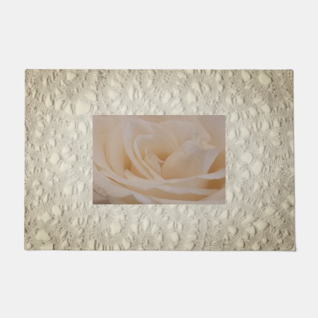 Paillasson Closeup Rose couleur crème (Devant)
