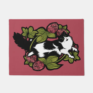 Paillasson Clover Tuxedo Chat Floral Chats