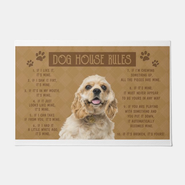 Paillasson Cocker Dog House Rules, If It Brock, It's Your (Devant)