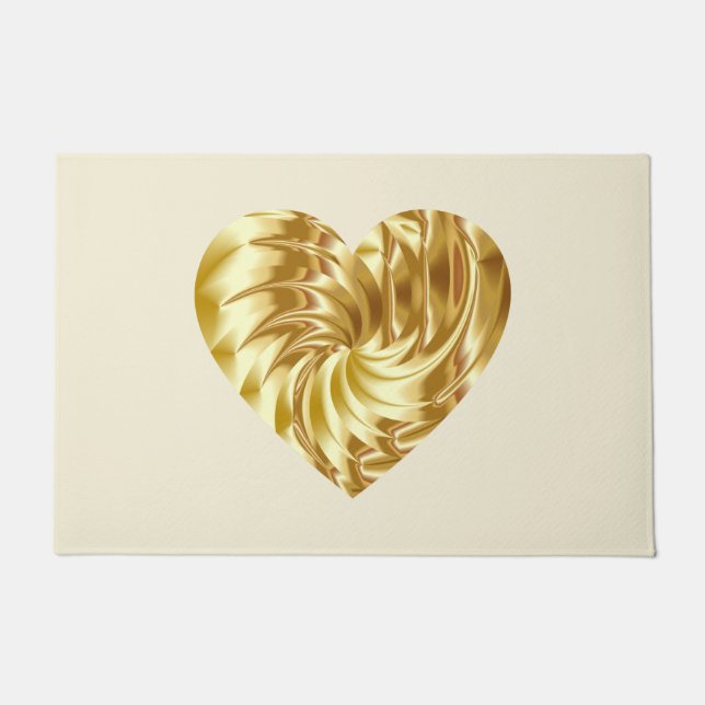 Paillasson Coeur d'or (forme d'or de l'amour) (Devant)