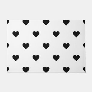 Paillasson Coeur noir et blanc Décor romantique pour les coup