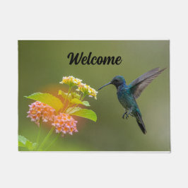 Paillasson Colibri Avec Mat De Porte Fleurs