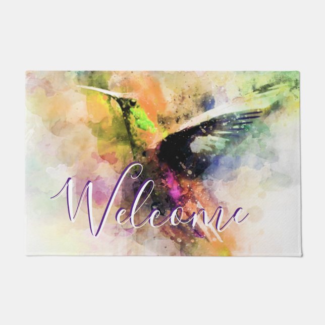 Paillasson Colibri d'aquarelle (Devant)