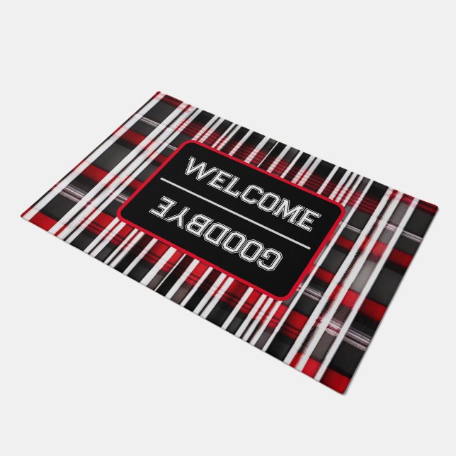Paillasson Collection Abstraite de plaid rouge (Incliné)