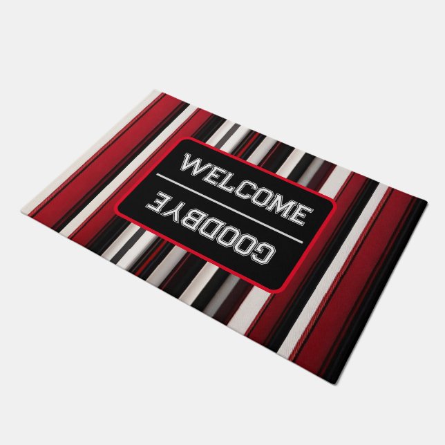 Paillasson Collection Abstraite Red Black Lines tendance (Incliné)