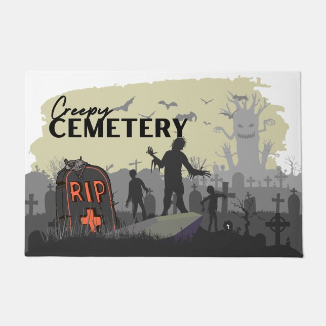 Paillasson Collection de timbres d'Halloween "Cimetière Dépla (Devant)