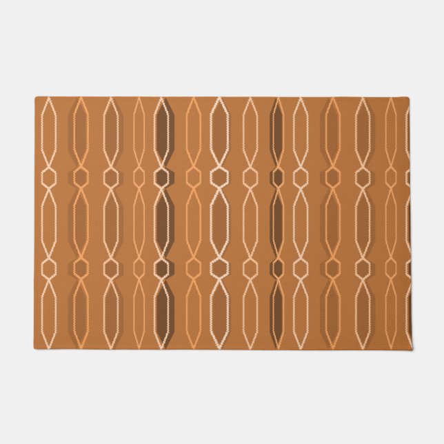 Paillasson Colonnes d'Hexagon moderne du Moyen-siècle orange (Devant)