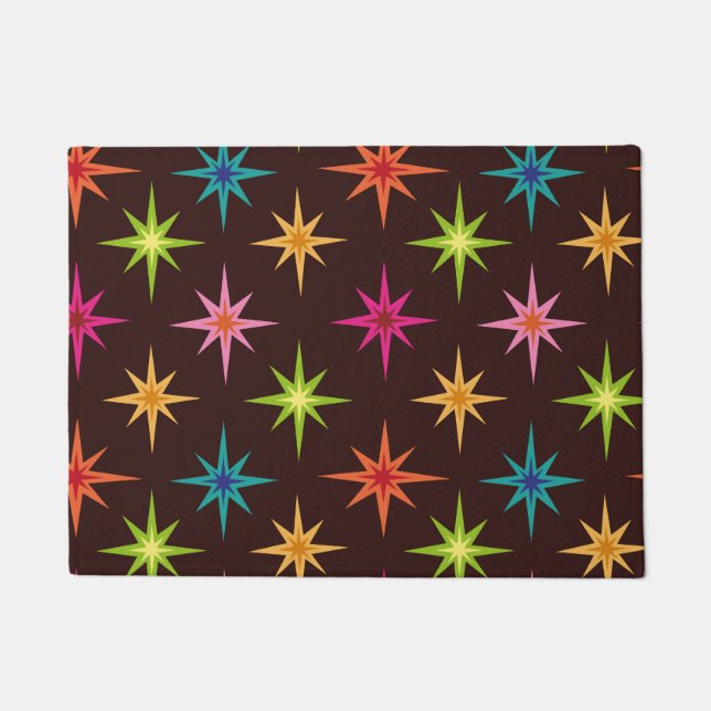 Paillasson Coloré Funky Mi-Siècle Débuts Atomique (Devant)