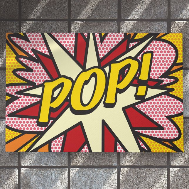 Paillasson Comic Book POP tendance Fun Moderne Typographie (Comic Book POP Trendy Fun Modern Typographic Doormat)