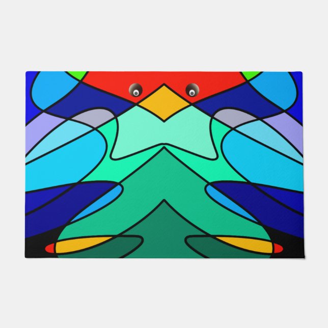 Paillasson Conception abstraite du cardinal en verre tendu (Devant)