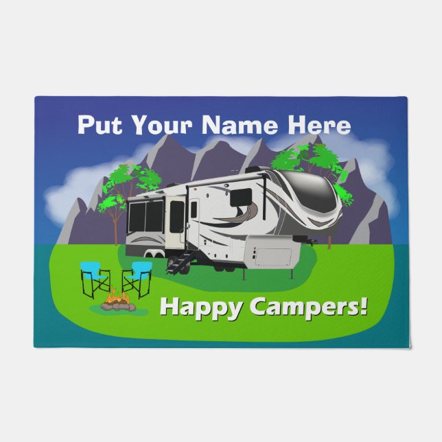 Paillasson Conception de camping-cars joyeux pour remorque 5e (Devant)