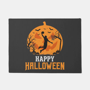 Paillasson Conception de dunk de basket-ball Halloween citrou