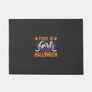 Paillasson Conception de fantôme d'Halloween d'amour de fille
