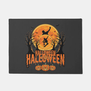 Paillasson Conception de Lune de Skateboard d'Halloween Hallo