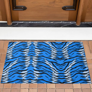 Paillasson Conception de motif de peau d'animal Tigre Bleu