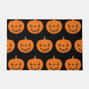 Paillasson Conception d'Halloween de citrouille effrayante Ja