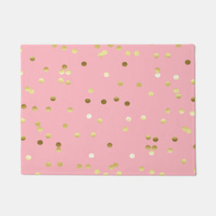 Paillasson Confettis chics de feuille d'or rose-clair