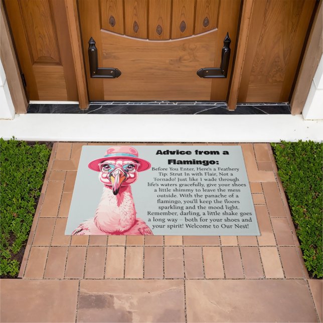 Paillasson Conseil Drôle D'Un Flamant rose (De plein air)