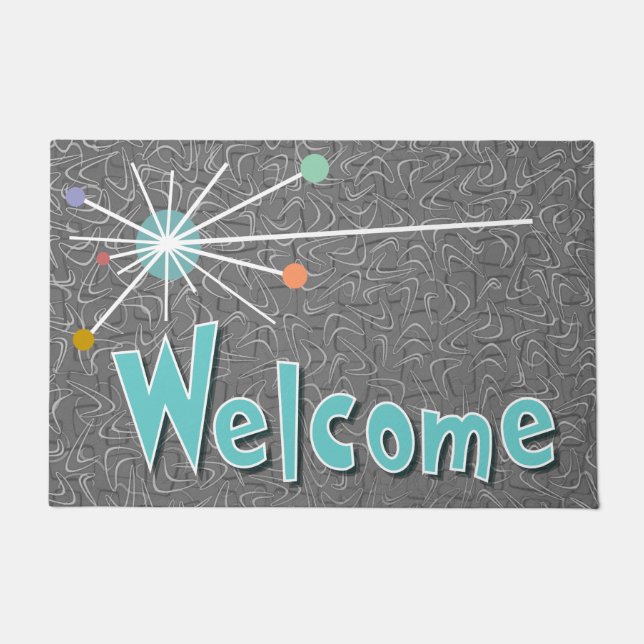 Paillasson Cool Mid-Century Moderne "BIENVENUE" (Devant)