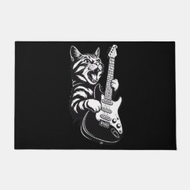 Paillasson Cool Music Love | Rock Cat Playing Electric Guitar