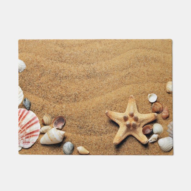 Paillasson Coquillages et Starfish sur la plage (Devant)