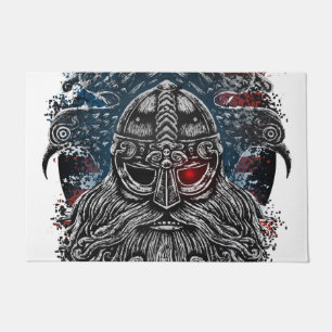 Paillasson Corbeaux et épées d'Odin Mythologie Viking drapeau