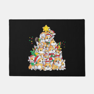 Paillasson Corgi Christmas Tree Chien Père Noël Joyeux Corg