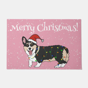 Paillasson Corgi de Noël mignon