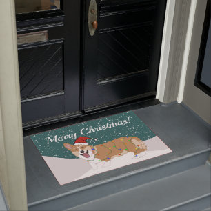 Paillasson Corgi de Noël mignon