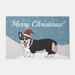 Paillasson Corgi de Noël mignon