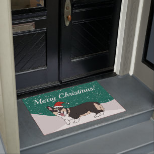 Paillasson Corgi de Noël mignon