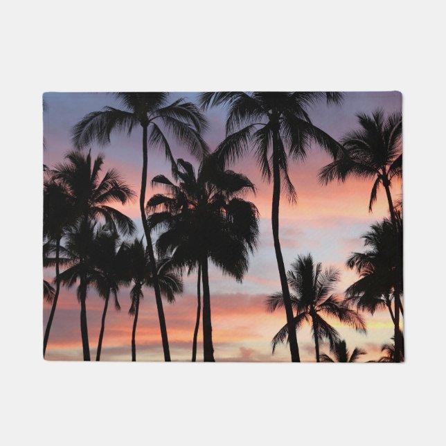 Paillasson Coucher de soleil des palmiers tropicaux (Devant)