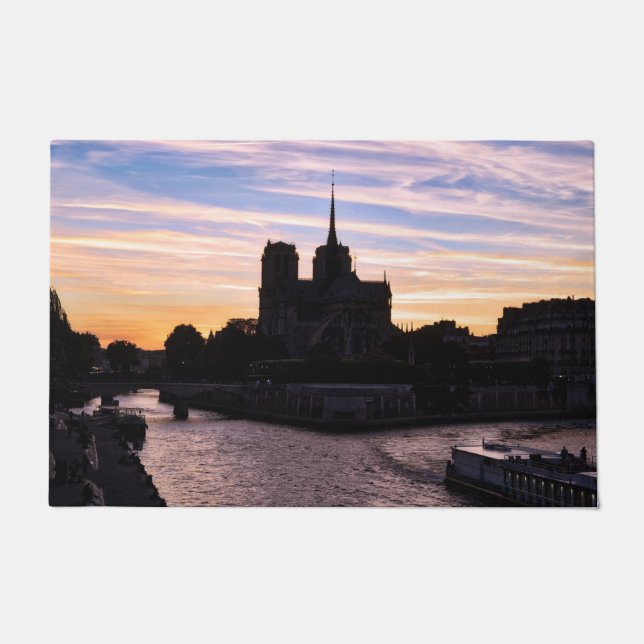 Paillasson Coucher de soleil sur Notre Dame de Paris - Paris, (Devant)