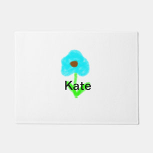 Paillasson Couleur d'eau bleu vert ajouter votre nom texte pe