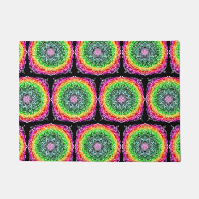 Paillasson Couleur éclater Rainbow Prism Mandala (Devant)