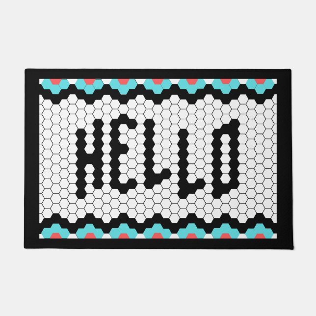 Paillasson Couleur Hello Tile Design (Devant)