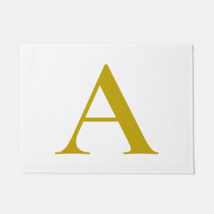 Paillasson Couleur or Monogramme Initial Lettre Simple