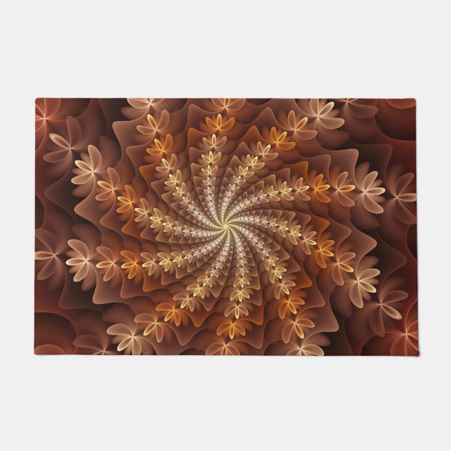 Paillasson Couleurs chaudes, Trippy Moderne Motif d'art fract (Devant)
