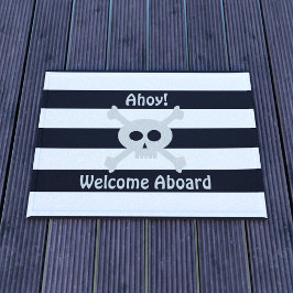 Paillasson Coupe Pirate Stripe De Crâne Bienvenue À Bord Du T