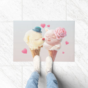 Paillasson Couple de crème glacée - Amour au premier coup
