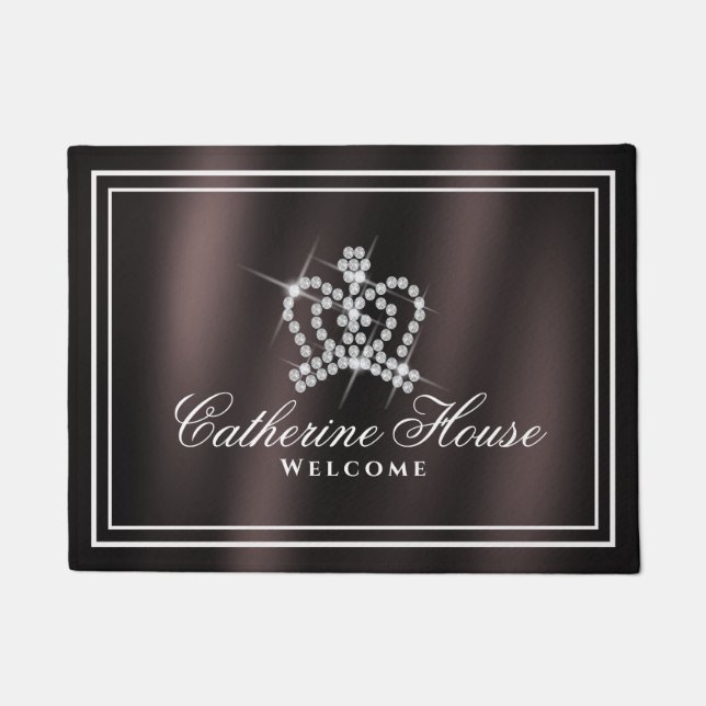 Paillasson Couronne brillante noir blanc Brown (Devant)