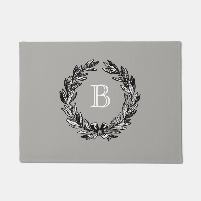 Paillasson Couronne de bienvenue Monogramme (Devant)
