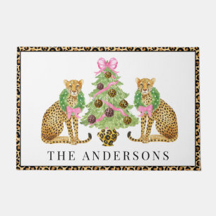 Paillasson Couronne de Noël Léopard