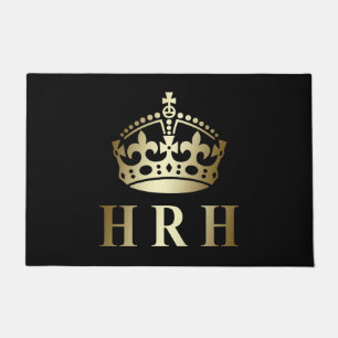 Paillasson Couronne Royale Gold et Black HRH