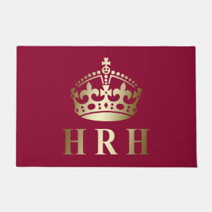 Paillasson Couronne Royale Gold Et Red HRH