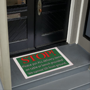 Paillasson Cours de livraison STOP pour les personnes âgées