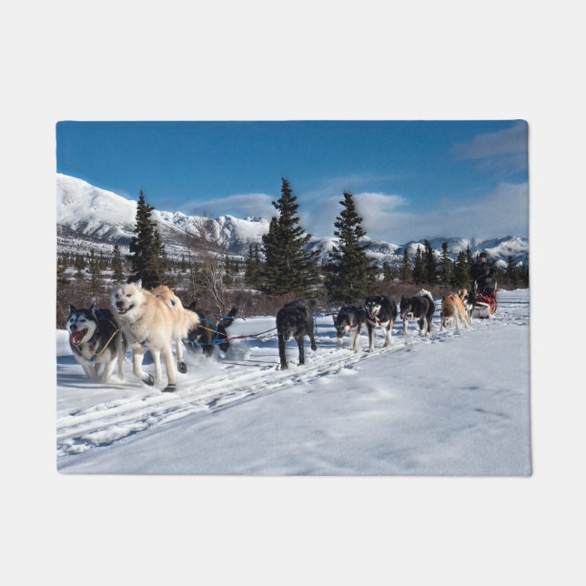Paillasson Course de traîneau à chiens Husky de l'Alaska (Devant)