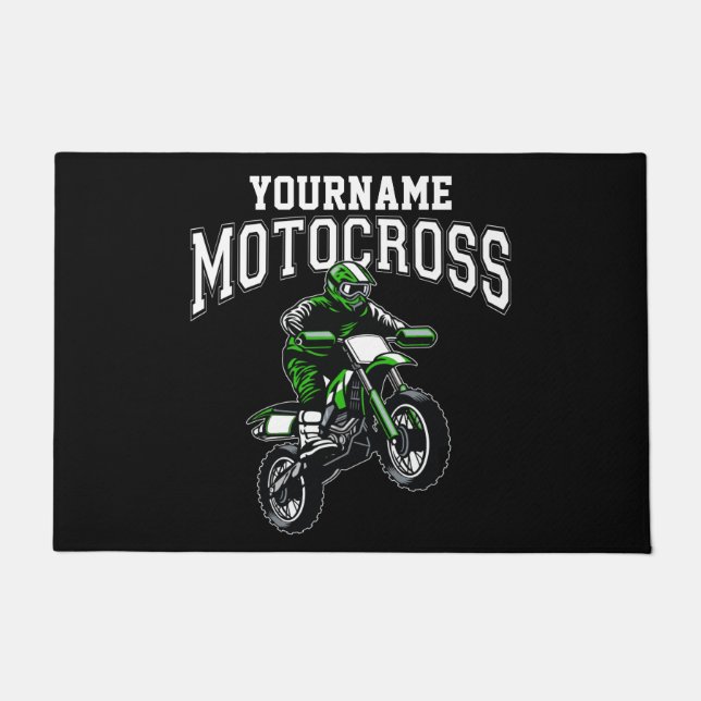 Paillasson Course Motocross Dirt Bike Rider personnalisée (Devant)