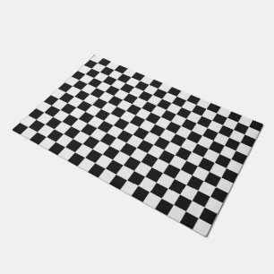 Paillasson Courses d'automobiles/motif d'échecs + votre