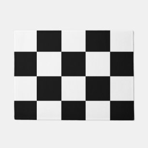 Paillasson Coutume blanche moderne de motif de carré noir